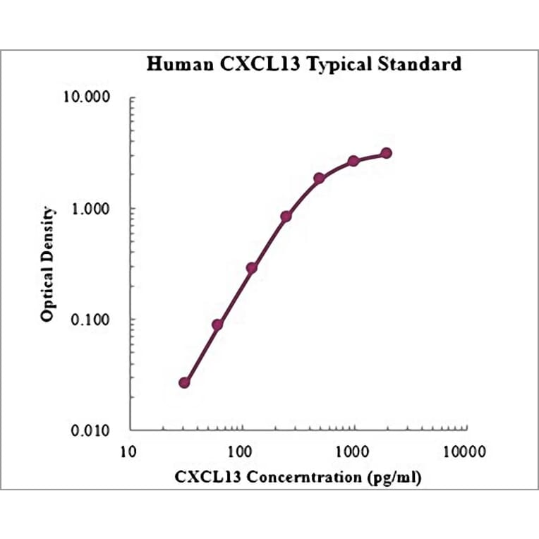 Standard Curve - Human CXCL13 ELISA Kit (EK1105) - Antibodies.com