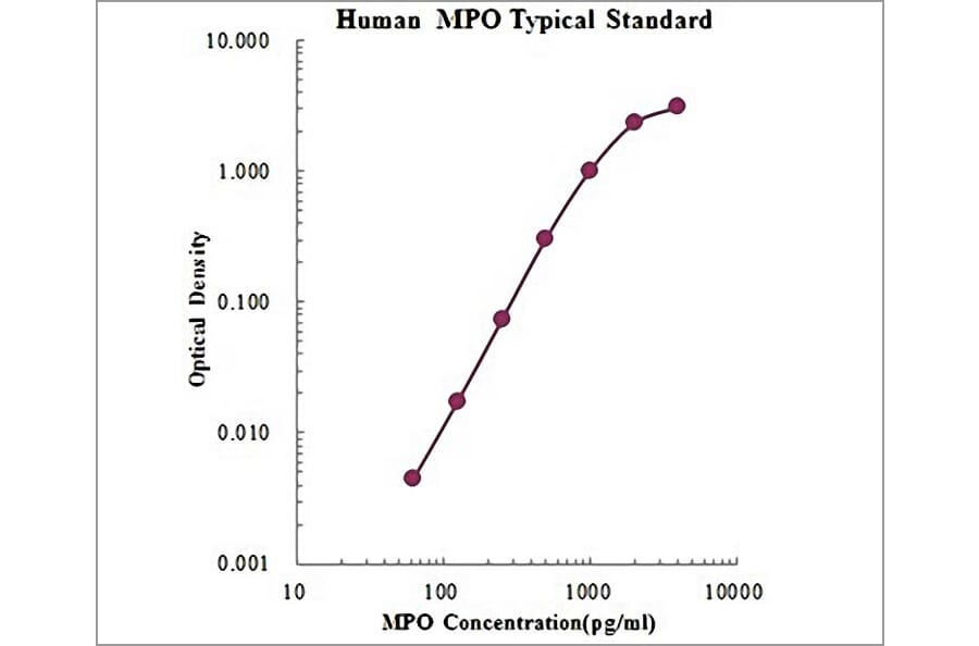 Standard Curve - Human Myeloperoxidase ELISA Kit (EK1133) - Antibodies.com