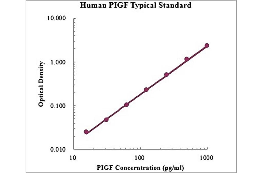 Standard Curve - Human PIGF ELISA Kit (EK1112) - Antibodies.com