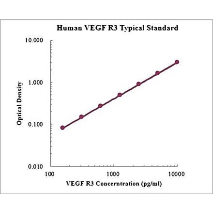 Standard Curve - Human VEGF R3 ELISA Kit (EK1197) - Antibodies.com