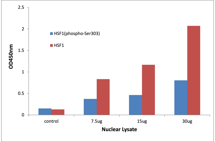 Validation Data - HSF1 (phospho Ser303) ELISA Kit (TFE-7093) - Antibodies.com