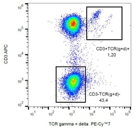 Flow Cytometry - Anti-TCR gamma + TCR delta Antibody [B1] (PE-Cyanine 7) (A122037) - Antibodies.com