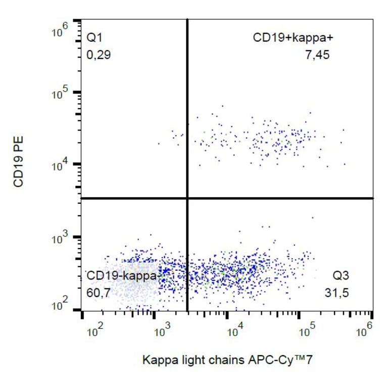 Flow Cytometry - Anti-Human Kappa Light Chain Antibody [TB28-2] (APC-Cyanine 7) (A122112)
