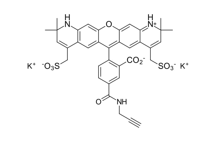 Chemical Structure - Fluorescent Dye 568 alkyne, 5-isomer (A270023) - Antibodies.com