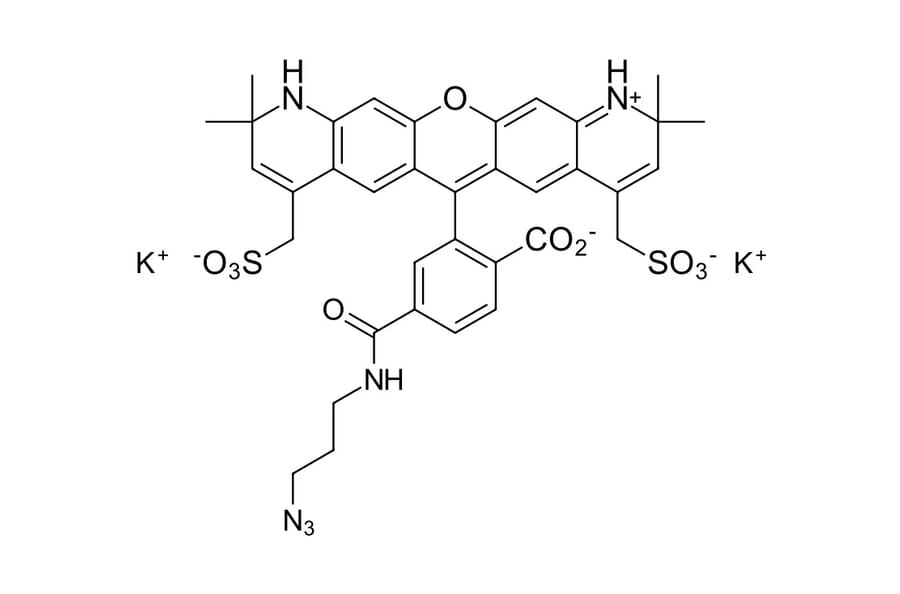 Chemical Structure - Fluorescent Dye 568 azide, 6-isomer (A270024) - Antibodies.com