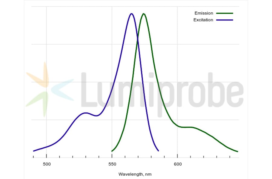 Fluorescence Spectra - BDP 564/570 NHS ester (A270064) - Antibodies.com