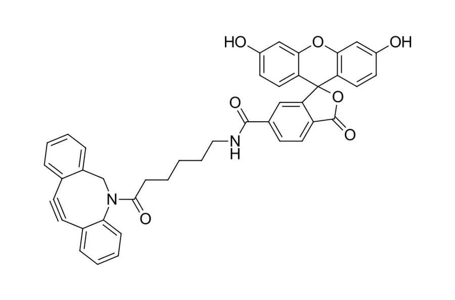 Chemical Structure - FAM DBCO, 6-isomer (A270213) - Antibodies.com