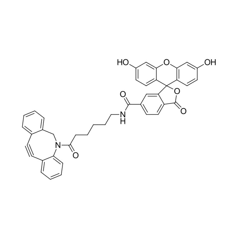 Chemical Structure - FAM DBCO, 6-isomer (A270213) - Antibodies.com
