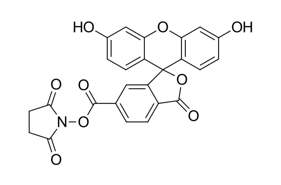 Chemical Structure - FAM NHS ester, 6-isomer (A270217) - Antibodies.com