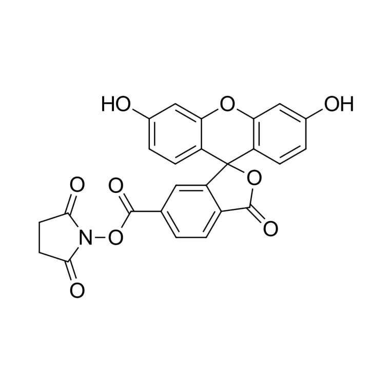 Chemical Structure - FAM NHS ester, 6-isomer (A270217) - Antibodies.com