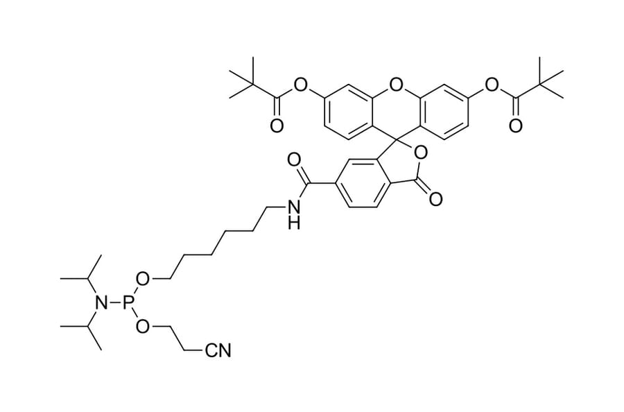 Chemical Structure - FAM Phosphoramidite, 6-Isomer (A270218) - Antibodies.com
