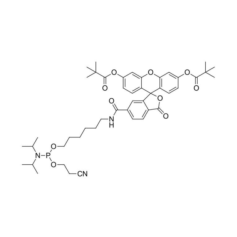 Chemical Structure - FAM Phosphoramidite, 6-Isomer (A270218) - Antibodies.com