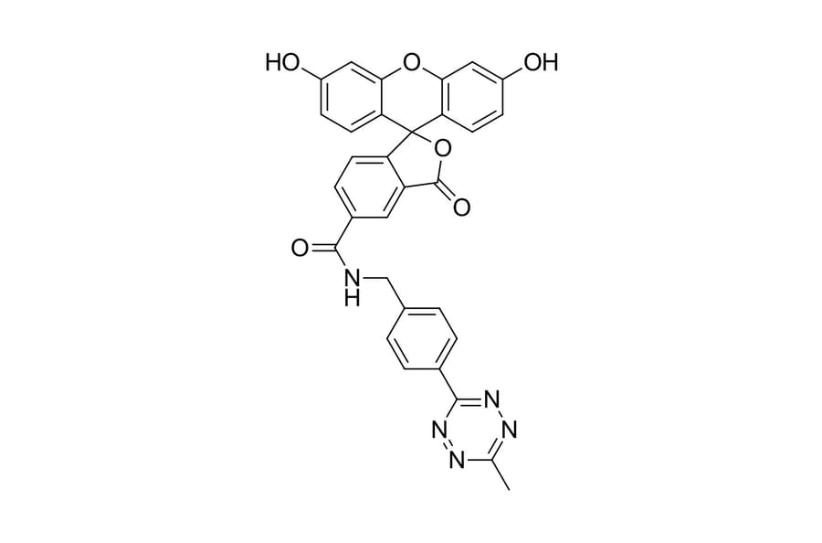 Chemical Structure - FAM tetrazine, 5-isomer (A270219) - Antibodies.com