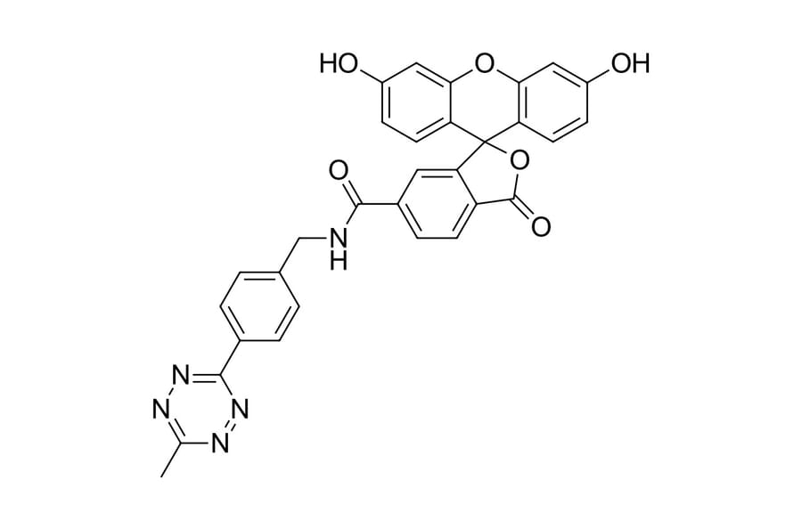 Chemical Structure - FAM tetrazine, 6-isomer (A270220) - Antibodies.com