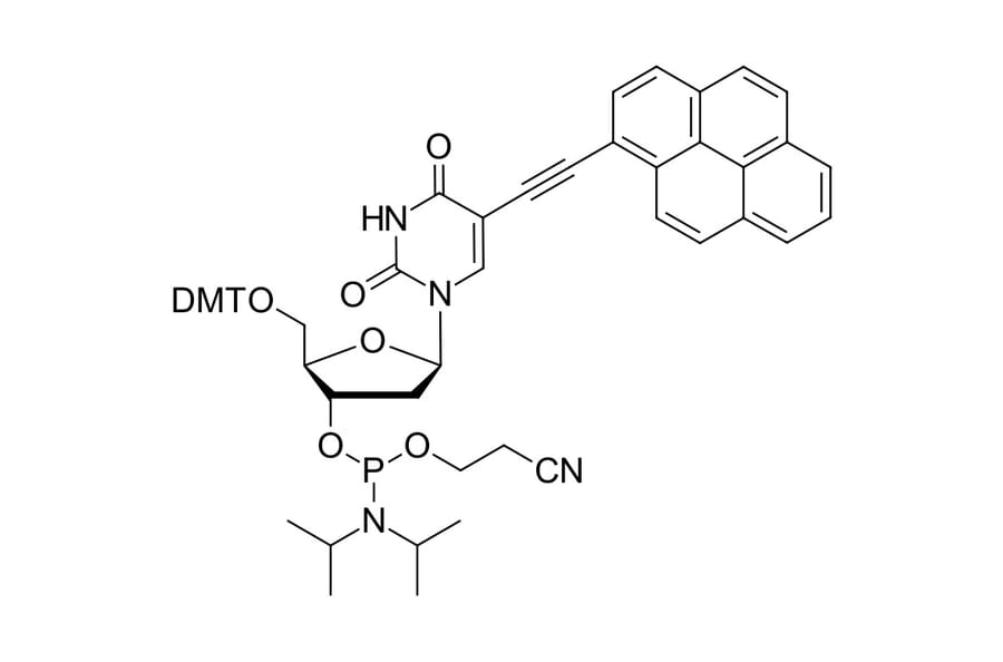 Chemical Structure - Pyrene phosphoramidite dU (A270252) - Antibodies.com