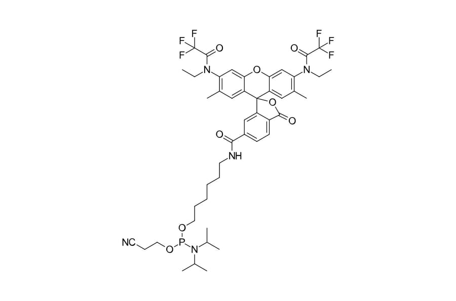Chemical Structure - R6G phosphoramidite, 6-isomer (A270259) - Antibodies.com