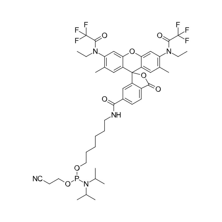 Chemical Structure - R6G phosphoramidite, 6-isomer (A270259) - Antibodies.com