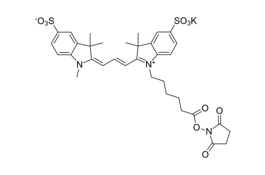 Chemical Structure - Sulfo-Cyanine 3 NHS ester (A270279) - Antibodies.com