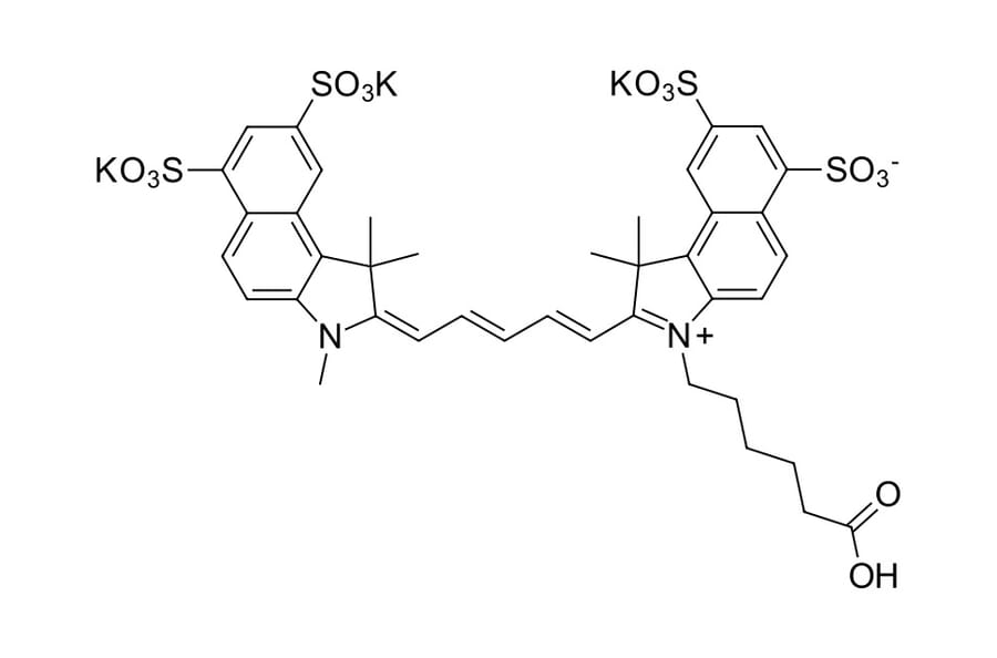 Chemical Structure - Sulfo-Cyanine 5.5 carboxylic acid (A270284) - Antibodies.com