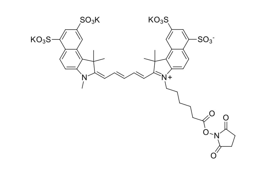 Chemical Structure - Sulfo-Cyanine 5.5 NHS ester (A270288) - Antibodies.com