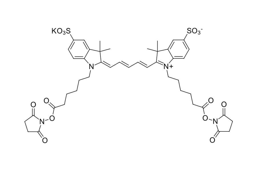 Chemical Structure - Sulfo-Cyanine 5 bis-NHS ester (A270292) - Antibodies.com