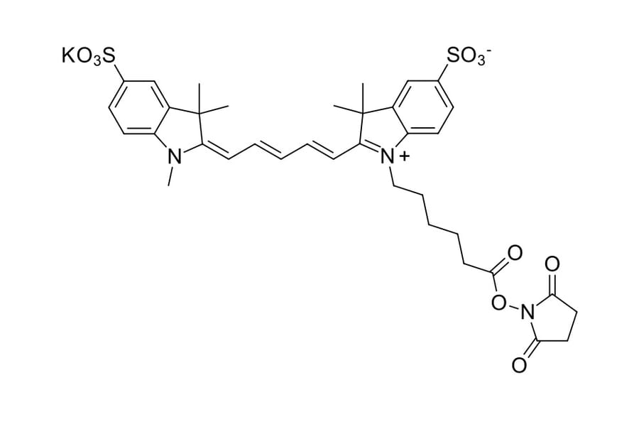 Chemical Structure - Sulfo-Cyanine 5 NHS ester (A270297) - Antibodies.com
