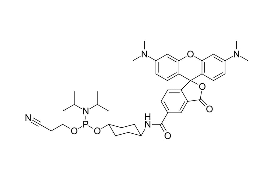Chemical Structure - TAMRA phosphoramidite, 5-isomer (A270325) - Antibodies.com