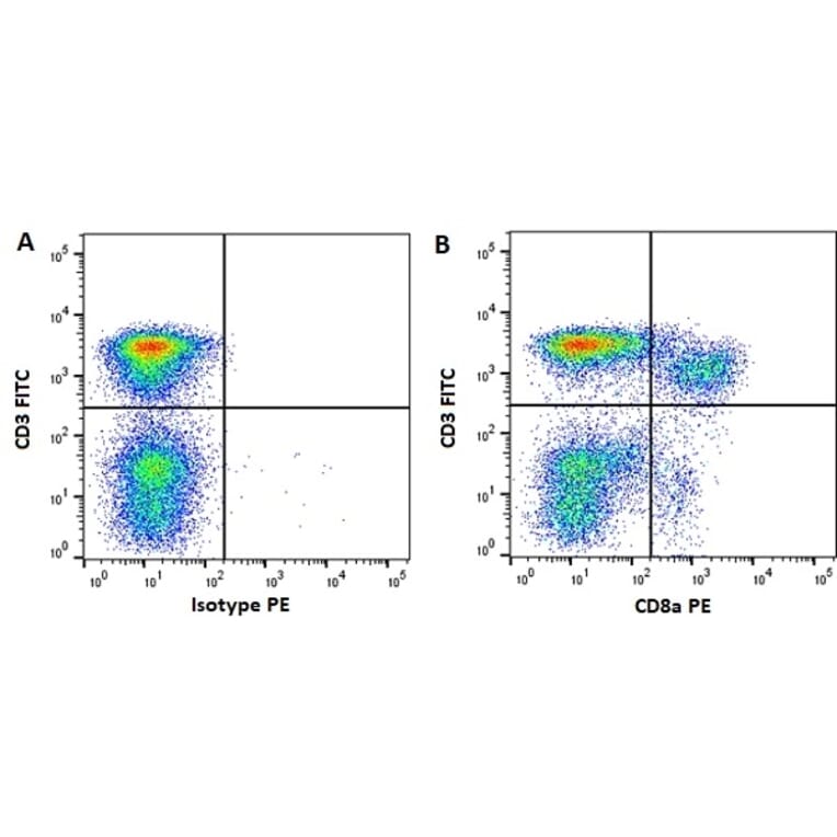Flow Cytometry - Anti-CD8 alpha Antibody [11/295/33] (PE) (A278955) - Antibodies.com