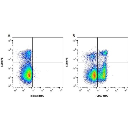 Flow Cytometry - Anti-CD27 Antibody [B30C7] (FITC) (A279757) - Antibodies.com