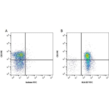 Flow Cytometry - Anti-HLA B7 Antibody [BB7.1] (FITC) (A279790) - Antibodies.com
