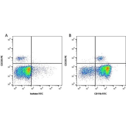 Flow Cytometry - Anti-CD11b Antibody [CC126] (FITC) (A280001) - Antibodies.com