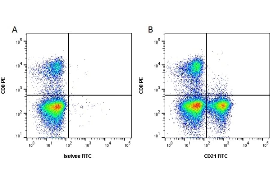 Flow Cytometry - Anti-CD21 Antibody [CC21] (FITC) (A280015) - Antibodies.com