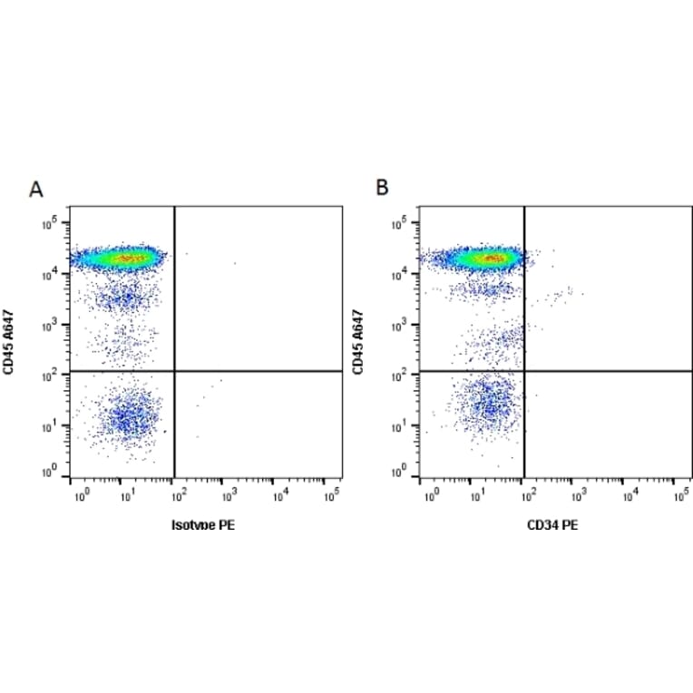 Flow Cytometry - Anti-CD34 Antibody [QBEND/10] (PE) (A281615) - Antibodies.com