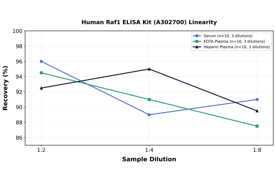 Linearity - Human Raf1 ELISA Kit (A302700) - Antibodies.com