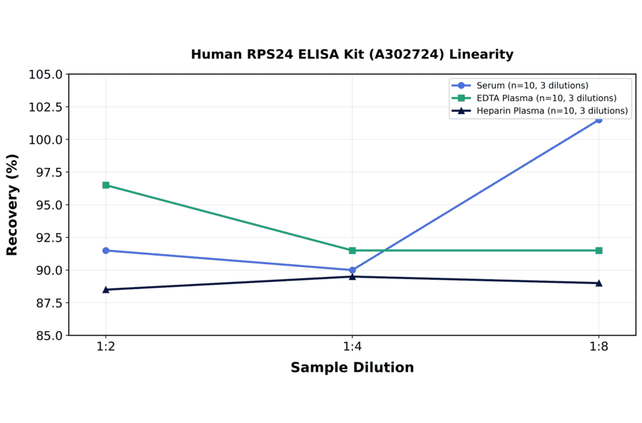 Linearity - Human RPS24 ELISA Kit (A302724) - Antibodies.com