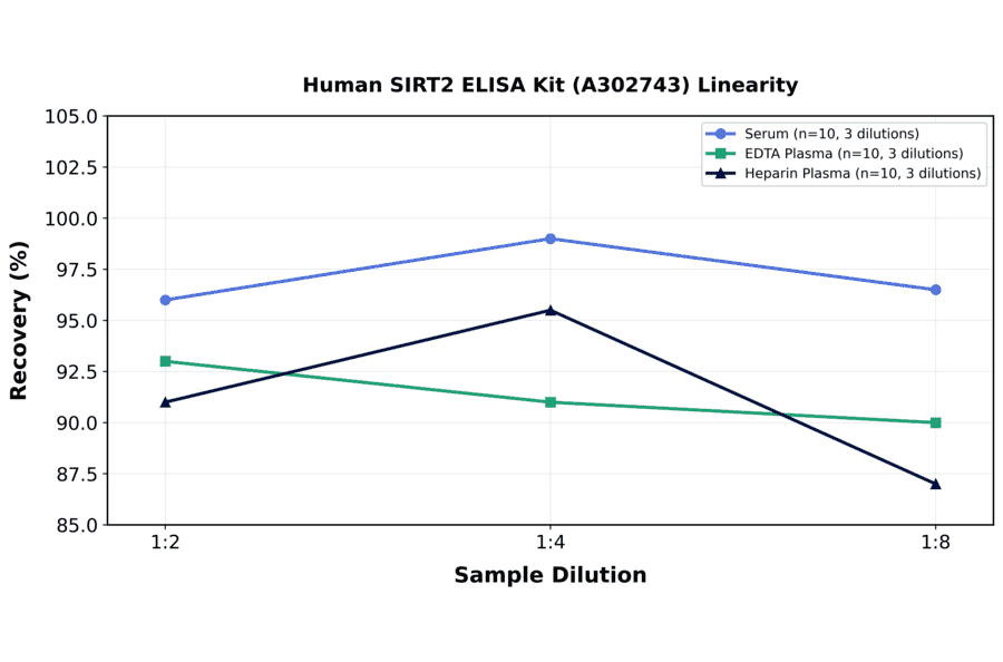 Linearity - Human SIRT2 ELISA Kit (A302743) - Antibodies.com