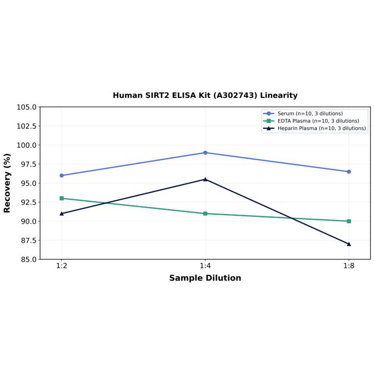 Linearity - Human SIRT2 ELISA Kit (A302743) - Antibodies.com