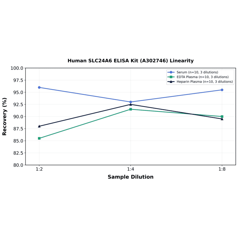 Linearity - Human SLC24A6 ELISA Kit (A302746) - Antibodies.com