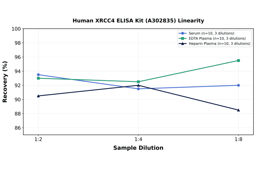 Linearity - Human XRCC4 ELISA Kit (A302835) - Antibodies.com