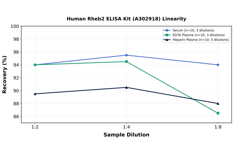 Linearity - Human Rheb2 ELISA Kit (A302918) - Antibodies.com