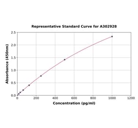 Standard Curve - Human Synaptopodin 2 ELISA Kit (A302928) - Antibodies.com