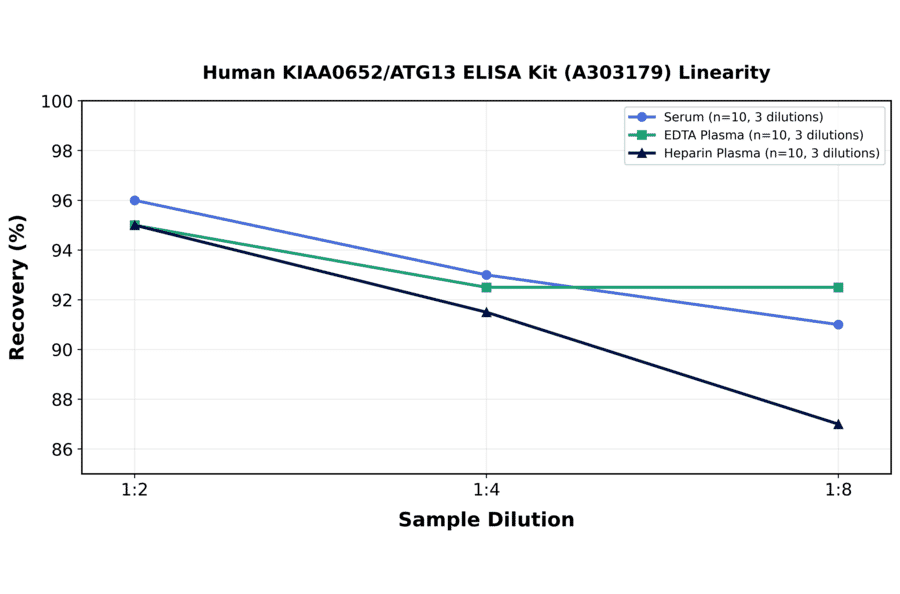 Linearity - Human KIAA0652/ATG13 ELISA Kit (A303179) - Antibodies.com