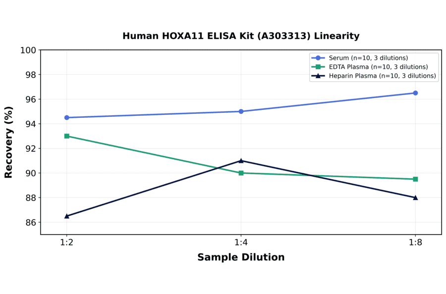 Linearity - Human HOXA11 ELISA Kit (A303313) - Antibodies.com