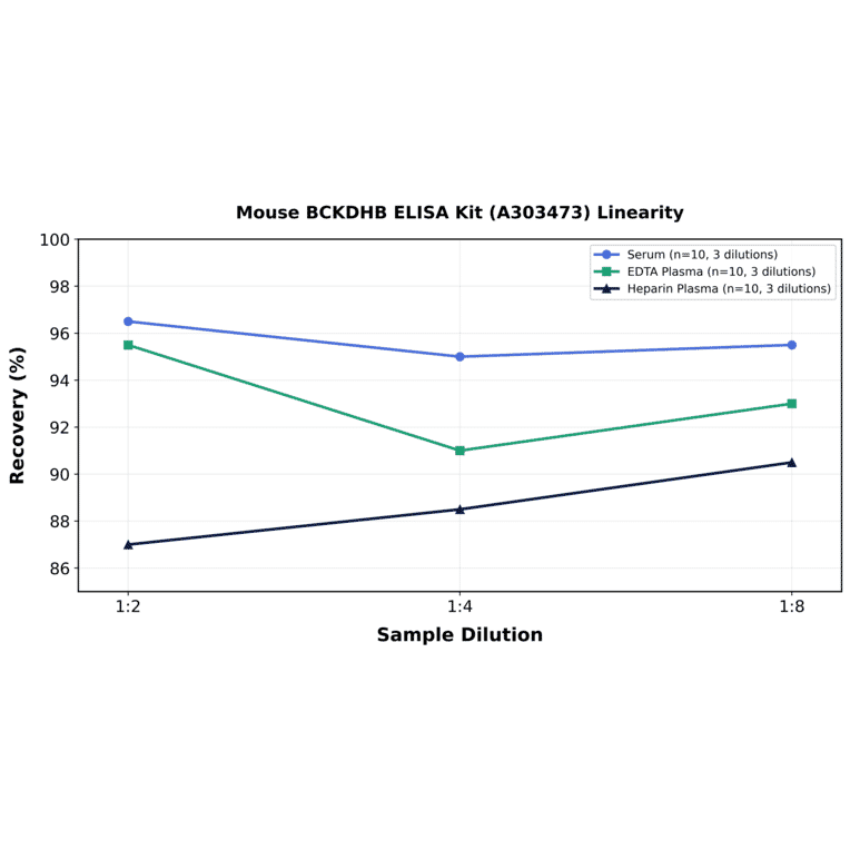 Linearity - Mouse BCKDHB ELISA Kit (A303473) - Antibodies.com