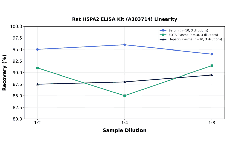 Linearity - Rat HSPA2 ELISA Kit (A303714) - Antibodies.com