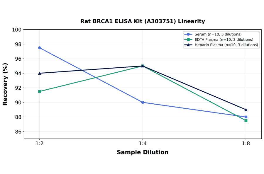 Linearity - Rat BRCA1 ELISA Kit (A303751) - Antibodies.com