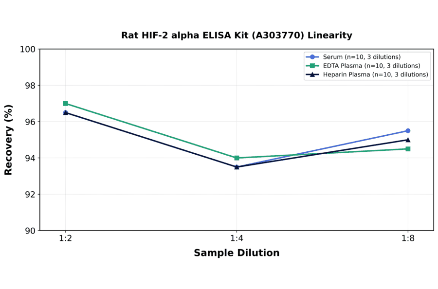Linearity - Rat HIF-2 alpha ELISA Kit (A303770) - Antibodies.com