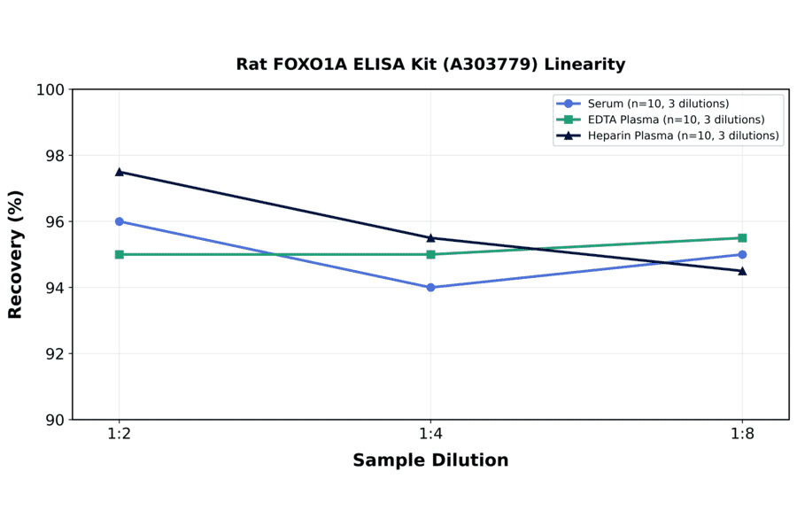 Linearity - Rat FOXO1A ELISA Kit (A303779) - Antibodies.com