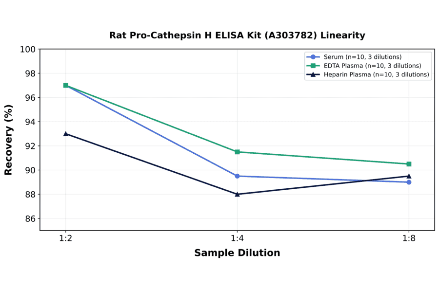 Linearity - Rat Pro-Cathepsin H ELISA Kit (A303782) - Antibodies.com