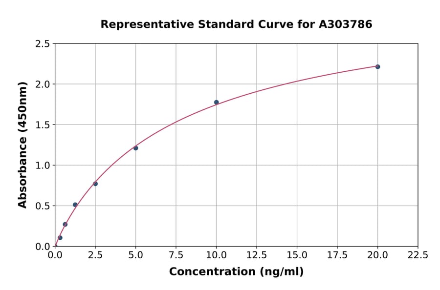 Standard Curve - Rat Coq10a ELISA Kit (A303786) - Antibodies.com